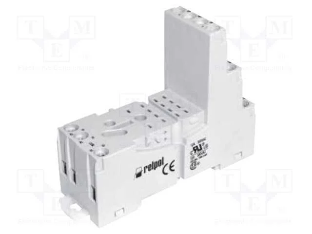 Base, Pin: 8, 12a, 300vac, No Painel,Para Trilho Din, S&eacute;rie: R2,R2n