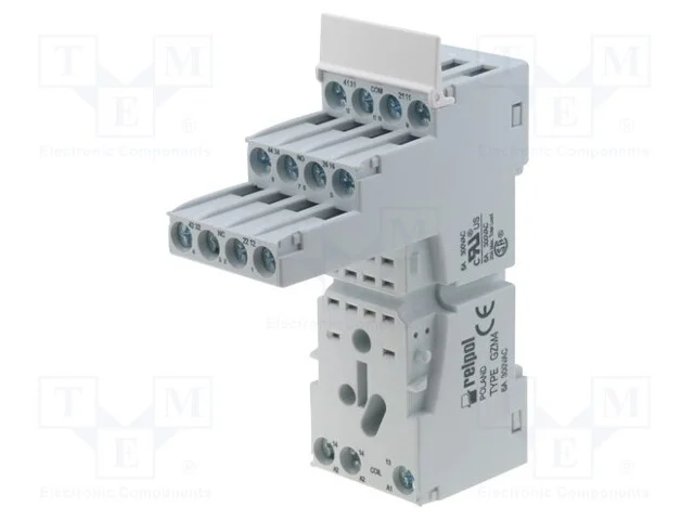 Base, Pin: 14, 6a, 300vac, T-R4, No Painel,Para Trilho Din