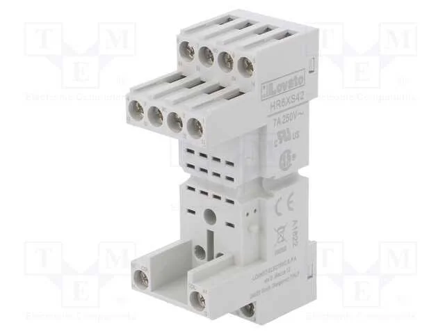 Base, PIN: 14, 10A, 250VAC, para trilho DIN, S&eacute;ri.