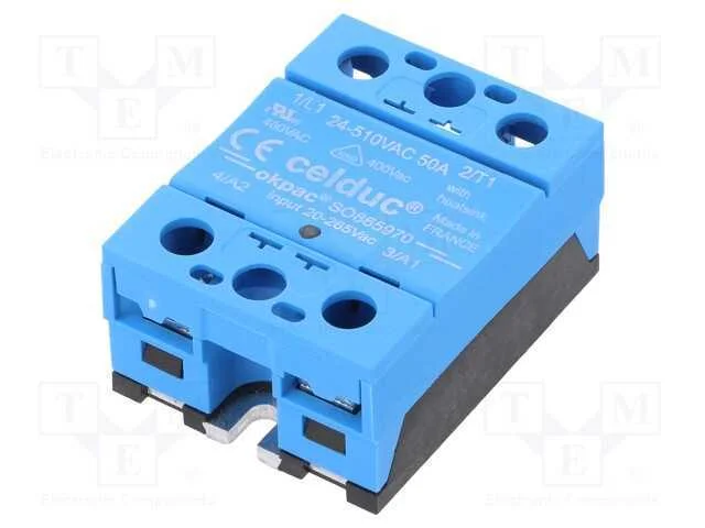 Rel&eacute;: Semicondutores, Ucoma: 20&divide;265vdc, Ucom: 20&divide;265vac, 50a, Ip20