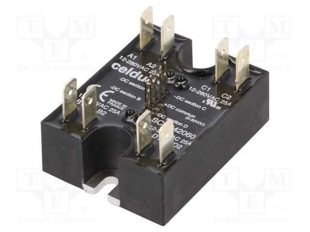 Rel&eacute;: semicondutores, 25A, Ucom: 24&divide;280VAC, 4 can.