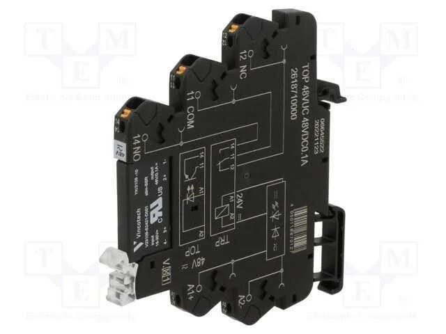 Rel&eacute;: de Interface, Ucoma: 48vdc, 0,1a, 3&divide;48vdc, para Trilho Din