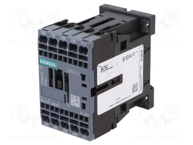 Contator: 4-de polo, NC + NO x3, 24VDC, 10A, 3RH2.