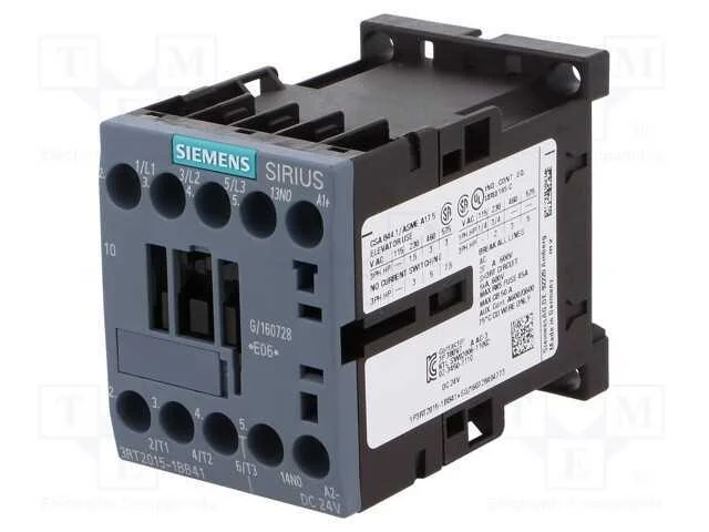 Contator: 3 polos, NO x3, Contatos auxiliares: NO.