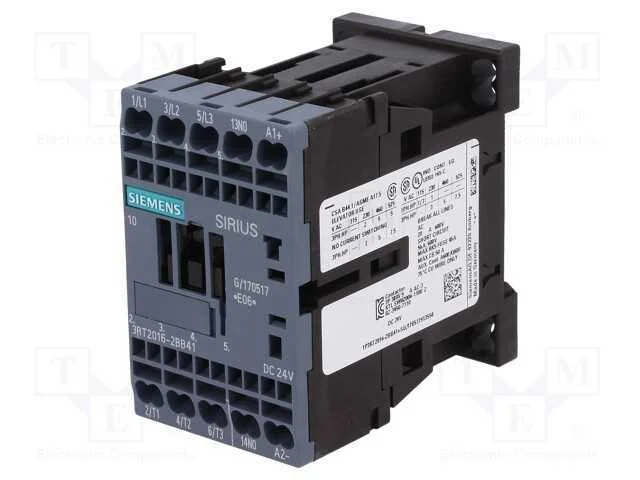 Contator: 3 polos, NO x3, Contatos auxiliares: NO.