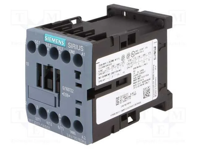 Contator: 3 polos, NO x3, Contatos auxiliares: NO.