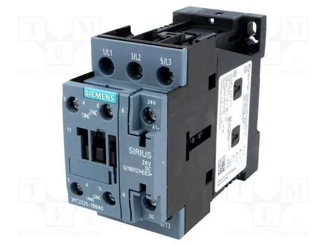 Contator: 3 polos, NO x3, Contatos auxiliares: NO.