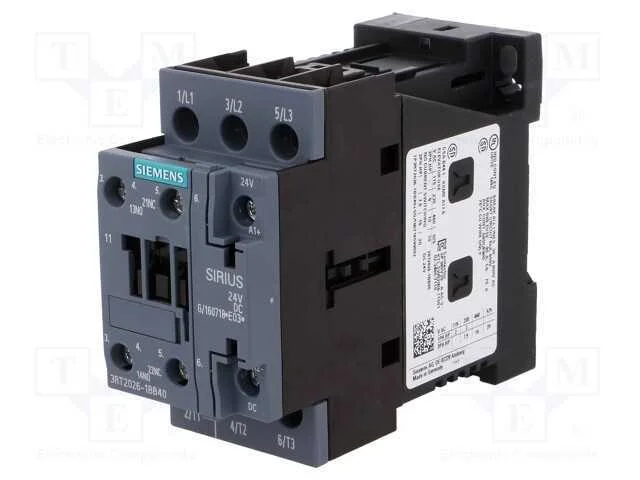 Contator: 3 polos, NO x3, Contatos auxiliares: NO.