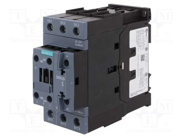 Contator: 3 polos, NO x3, Contatos auxiliares: NO.
