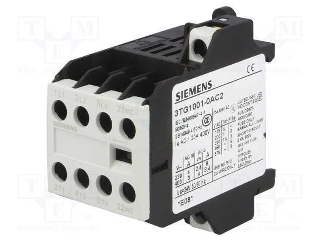 Contator: 4-de polo, NC + NO x3, 24VAC, 8,4A, 3TG.