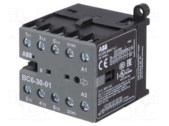 Contator: 3 Polos, No X3, Contatos Auxiliares: Nc, 24vdc, 6a, Bc6