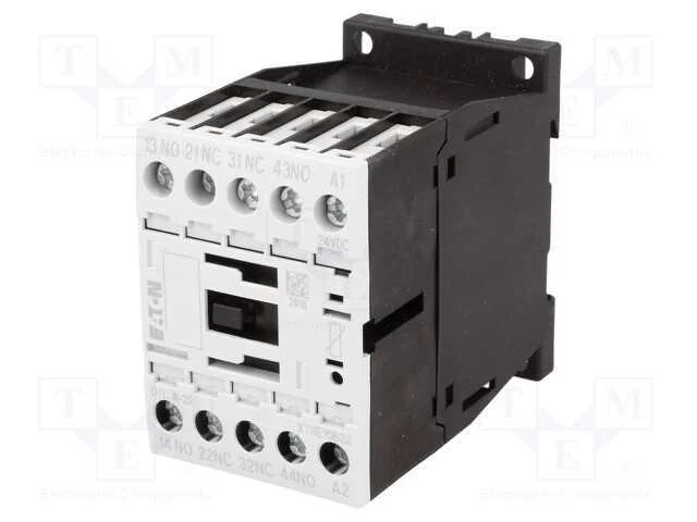 Contator: 4-de polo, NC x2 + NO x2, 24VDC, 4A, pa.