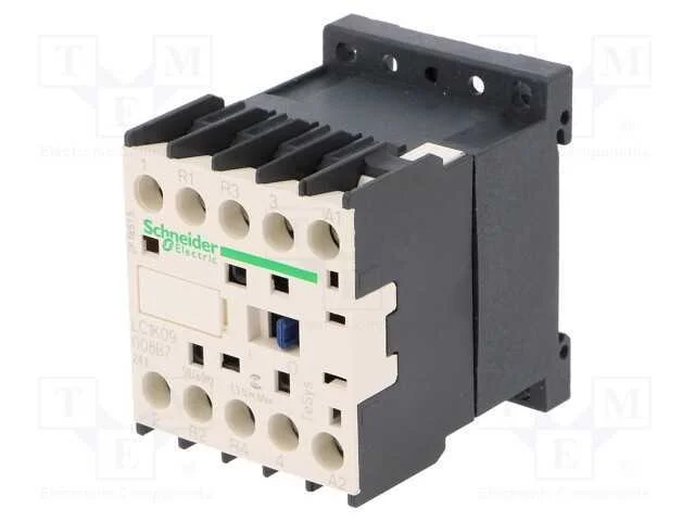 Contator: 4-de polo, NC x2 + NO x2, 24VAC, 9A, Te.