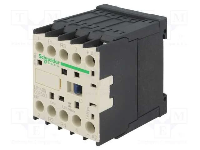 Contator: 4-de polo, NC x2 + NO x2, 24VDC, 9A, LP.