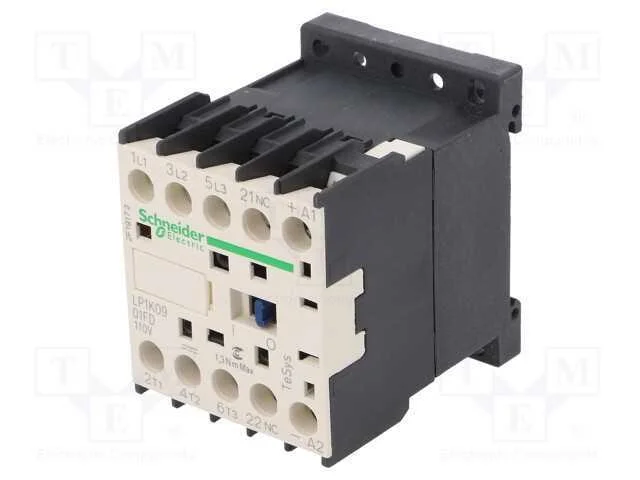 Contator: 3 polos, NO x3, Contatos auxiliares: NC.
