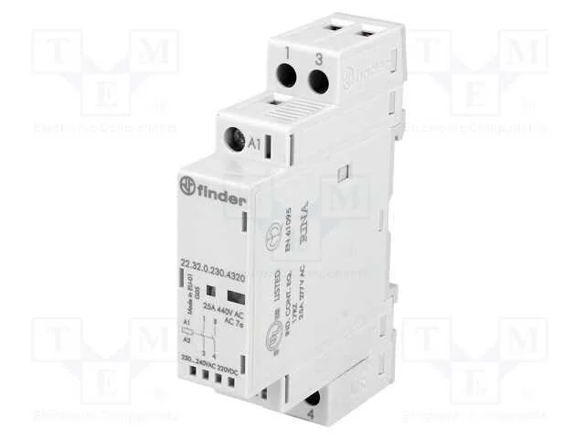 Contator: 2-de polo de instala&ccedil;&atilde;o, 25A, 230VAC, 2.
