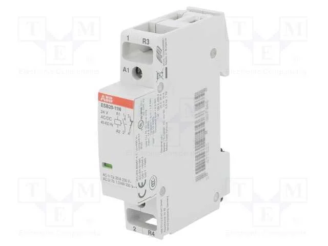 Contator: 2-de polo de instala&ccedil;&atilde;o, 20A, 24VAC, 24.