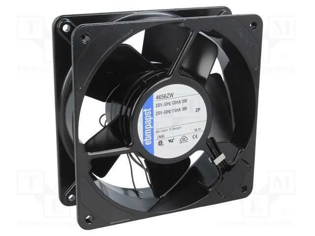 Ventilador: AC, transversal, 230VAC, 119x119x38mm.