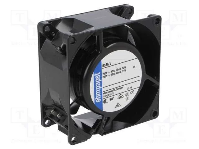 Ventilador: AC, transversal, 230VAC, 80x80x38mm, .