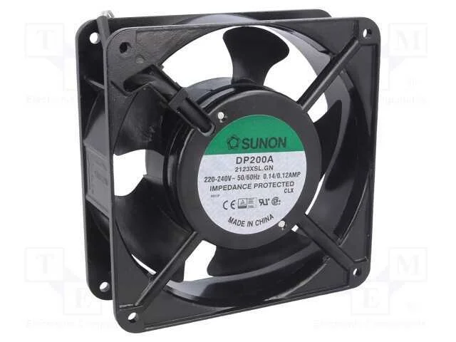 Ventilador: AC, transversal, 230VAC, 120x120x38mm.