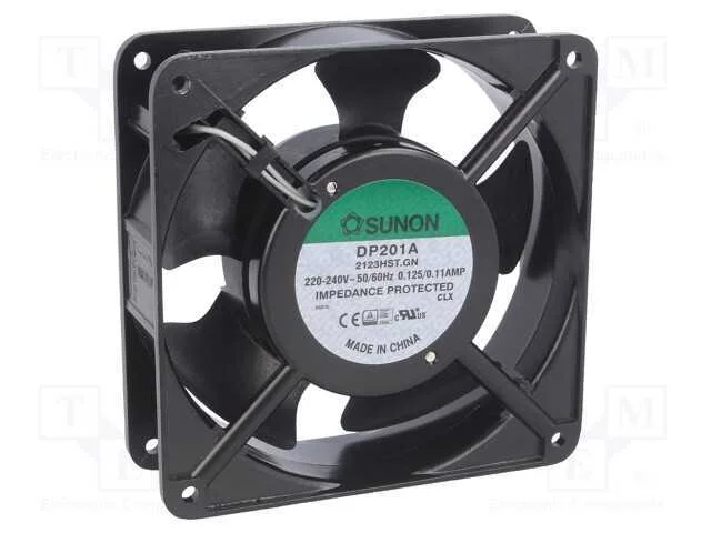 Ventilador: AC, transversal, 230VAC, 120x120x38mm.