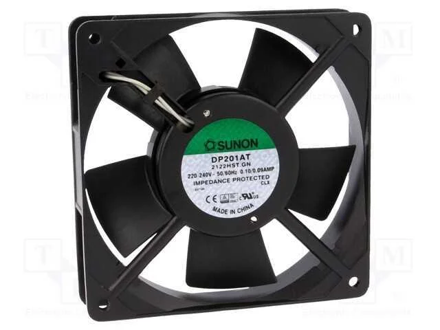 Ventilador: AC, transversal, 230VAC, 120x120x25mm.