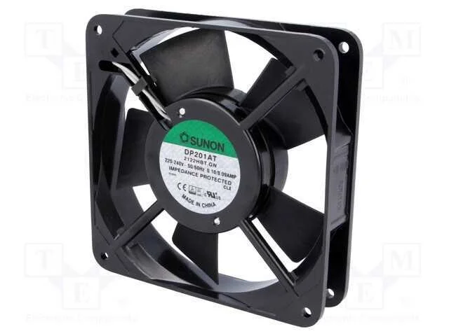 Ventilador: AC, transversal, 230VAC, 120x120x25mm.