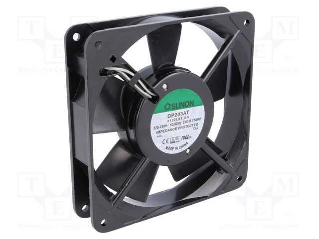 Ventilador: AC, transversal, 230VAC, 120x120x25mm.