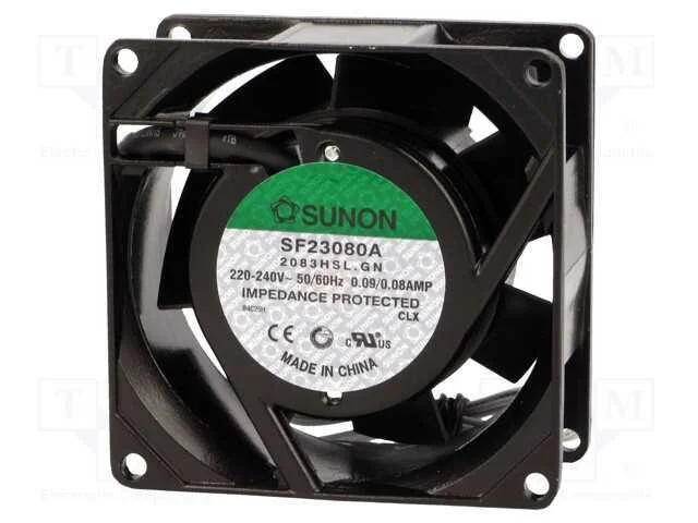 Ventilador: Ac, Transversal, 230vac, 80x80x38mm, 39m3/H(+7%)