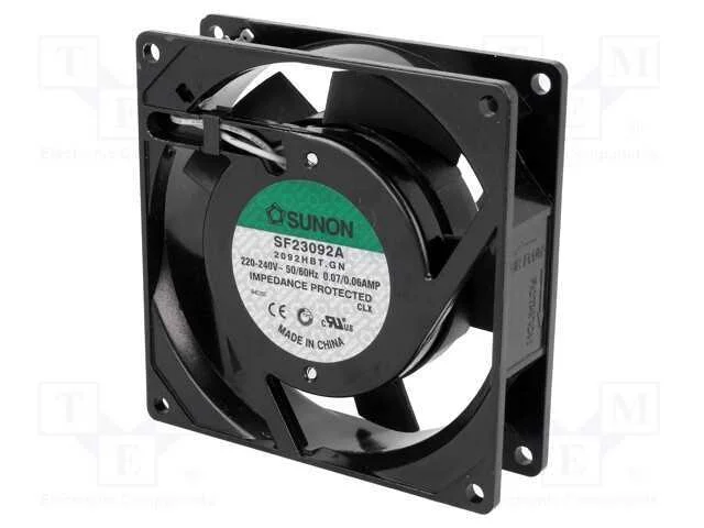 Ventilador: AC, transversal, 230VAC, 92x92x25mm, .
