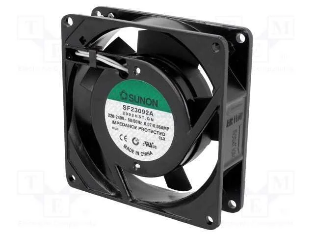 Ventilador: AC, transversal, 230VAC, 92x92x25mm, .