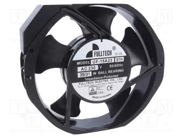 Ventilador: AC, transversal, 230VAC, 172x150x38mm.