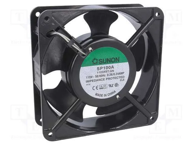 Ventilador: AC, transversal, 115VAC, 120x120x38mm.