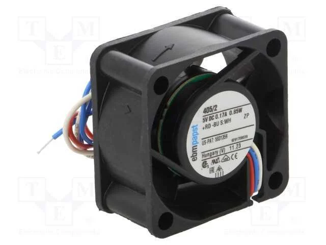 Ventilador: DC, transversal, 5VDC, 40x40x10mm, 8m.