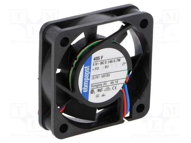 Ventilador: DC, transversal, 5VDC, 40x40x10mm, 8m.