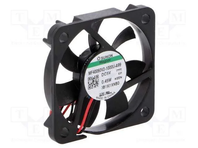 Ventilador: Dc, Transversal, 5vdc, 40x40x6mm, 9,3m3/H, 25,3dba
