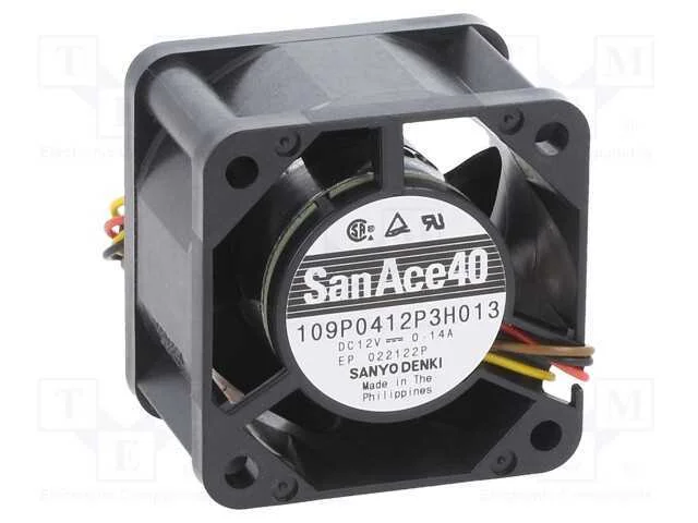 Ventilador: DC, transversal, 12VDC, 40x40x28mm, 1.