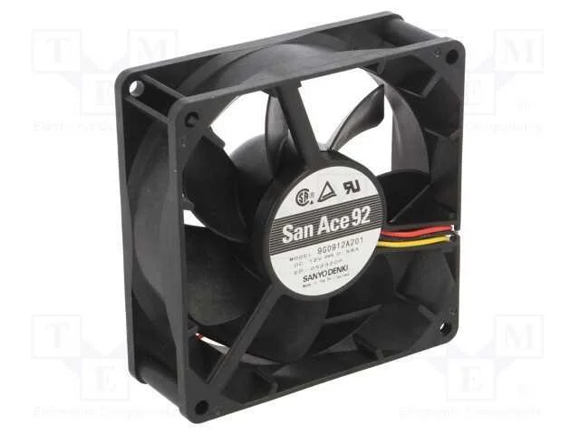 Ventilador: DC, transversal, 12VDC, 92x92x32mm, 1.