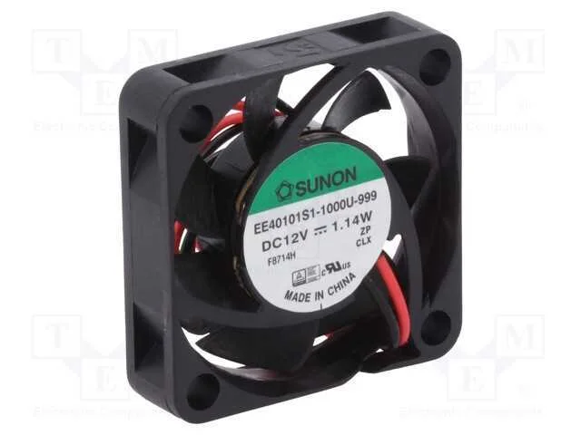 Ventilador: DC, transversal, 12VDC, 40x40x10mm, 1.