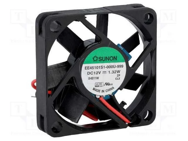 Ventilador: DC, transversal, 12VDC, 45x45x10mm, 1.