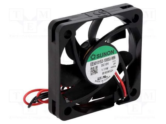 Ventilador: DC, transversal, 12VDC, 50x50x10mm, 1.