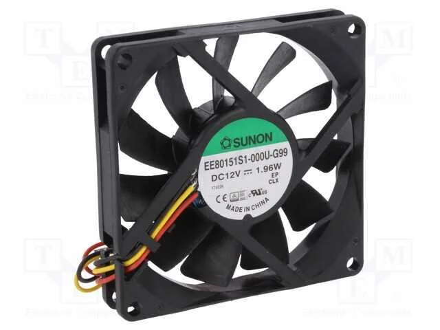 Ventilador: DC, transversal, 12VDC, 80x80x15mm, 6.