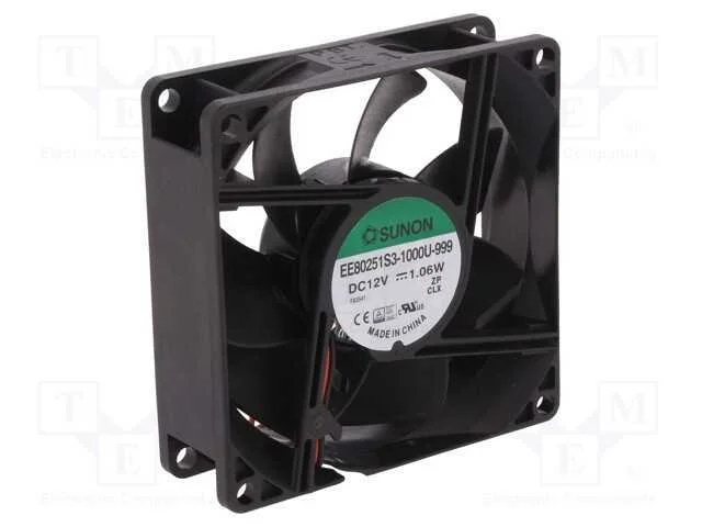 Ventilador: DC, transversal, 12VDC, 80x80x25mm, 5.
