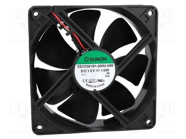 Ventilador: DC, transversal, 12VDC, 120x120x38mm,.