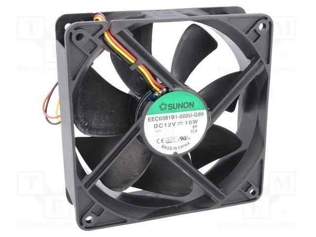 Ventilador: DC, transversal, 12VDC, 120x120x38mm,.