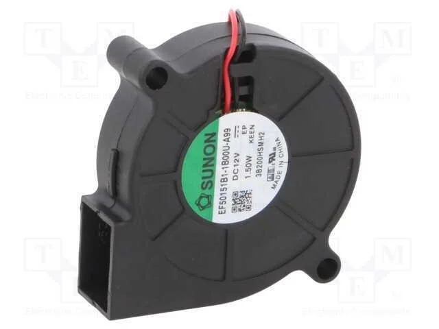 Ventilador: DC, blower, 12VDC, 51,6x51,7x15mm, 7,.