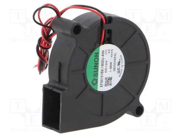 Ventilador: DC, blower, 12VDC, 51,6x51,7x15mm, 9,.