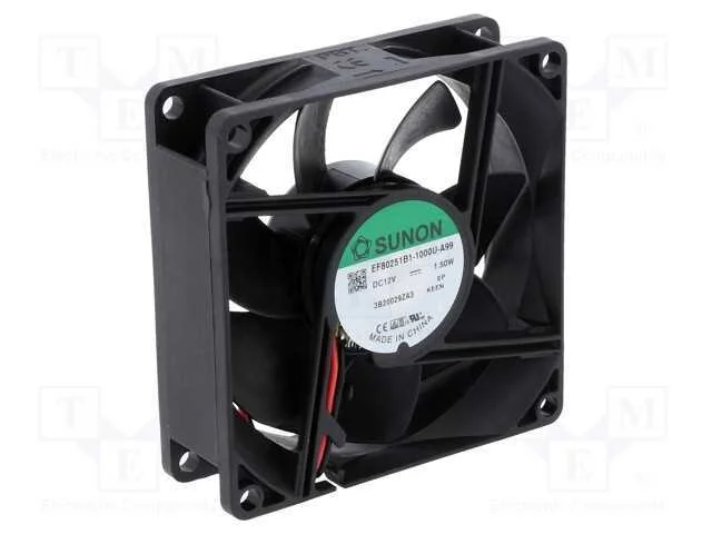 Ventilador: DC, transversal, 12VDC, 80x80x25mm, 6.