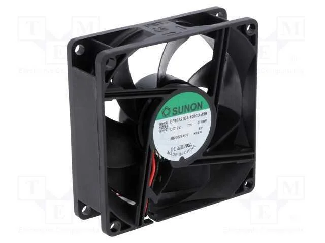 Ventilador: DC, transversal, 12VDC, 80x80x25mm, 5.