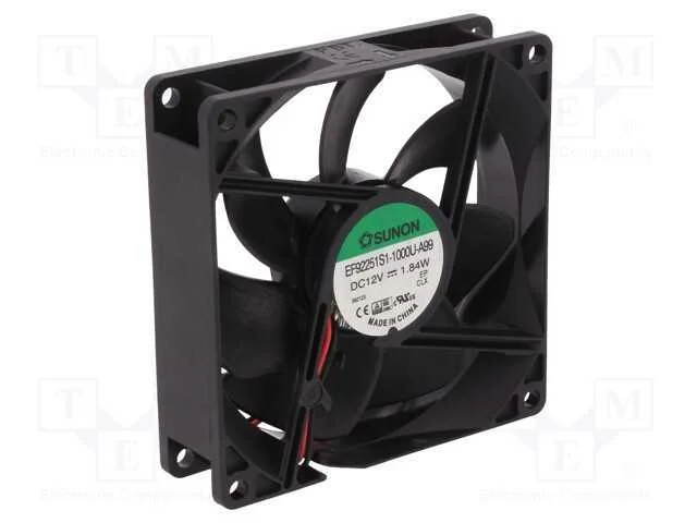 Ventilador: DC, transversal, 12VDC, 92x92x25mm, 8.